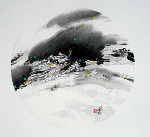 谷凤羽作品《滇山传奇》  规格：50×50cm